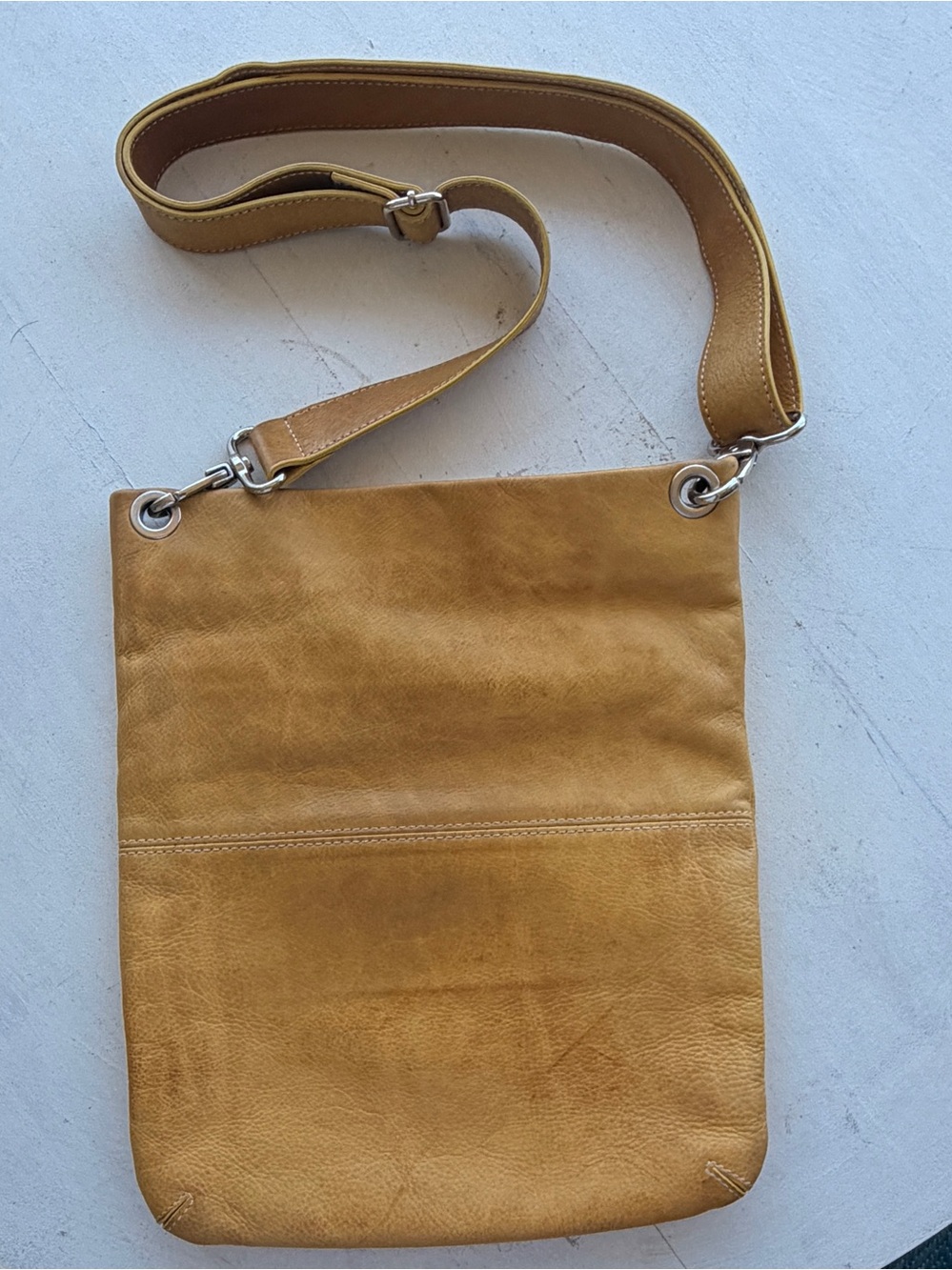 Tan Leather Crossbody Bag - Classic Sling Style